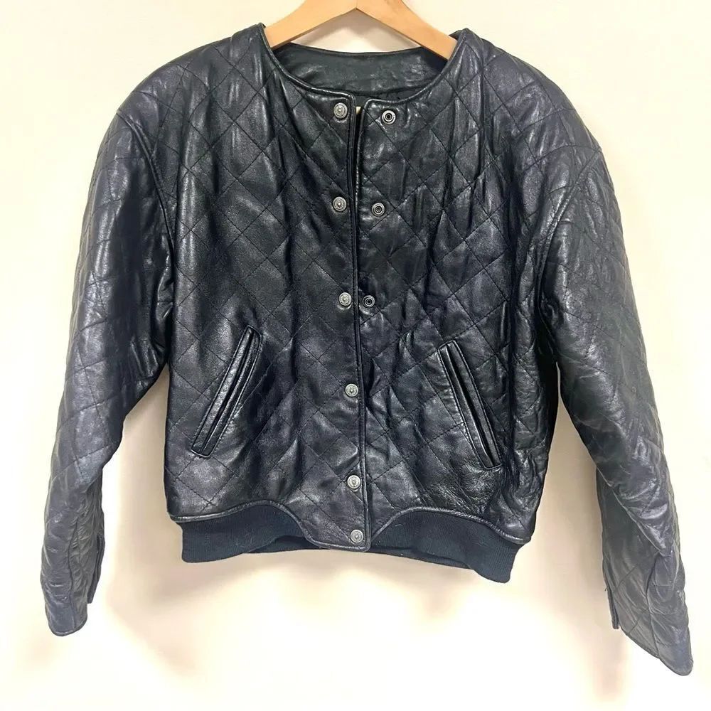 Express vintage bomber leather Jacket sm